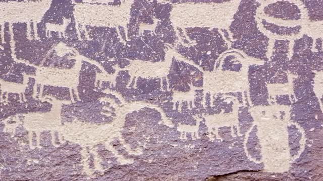 Close view of The Great Hunt panel in Nine Mile Canyon