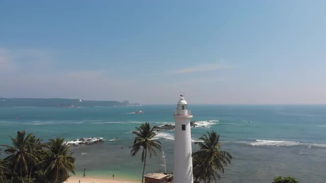 Lighthouse against seascape