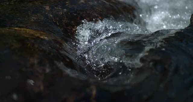 Slow Motion River Water Rolling Over Itself 4K 1000 FPS