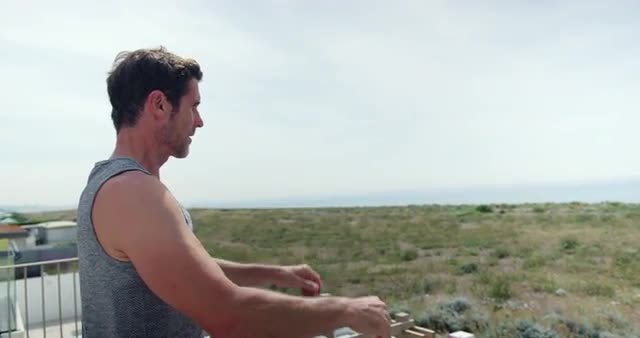 Man stretching