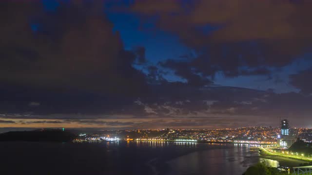 Time Lapse of holy grail, day to night, Puerto Montt Reloncavi Bay 