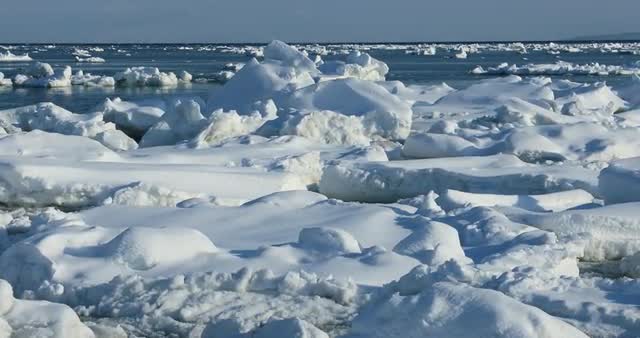 Drifting ice, Hokkaido, Japan