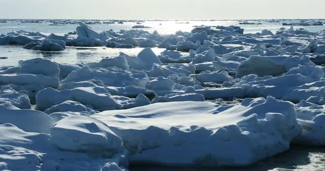 Drifting ice, Hokkaido, Japan