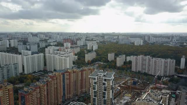 A huge residential district in gloomy weather
