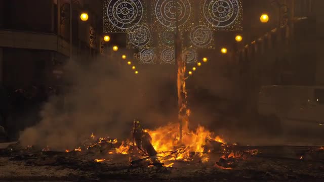 La Crema on the final night of Fallas in Valencia, Spain