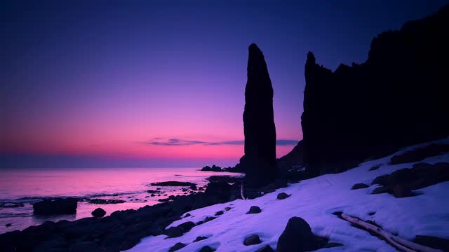 Frozen landscape, Hokkaido, Japan