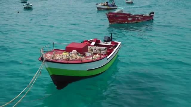 fishing boats at pier in Santa Maria