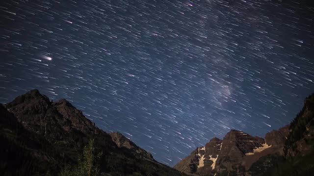 Startrails over The Maroon Bells