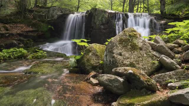 Waterfall in forest 8K