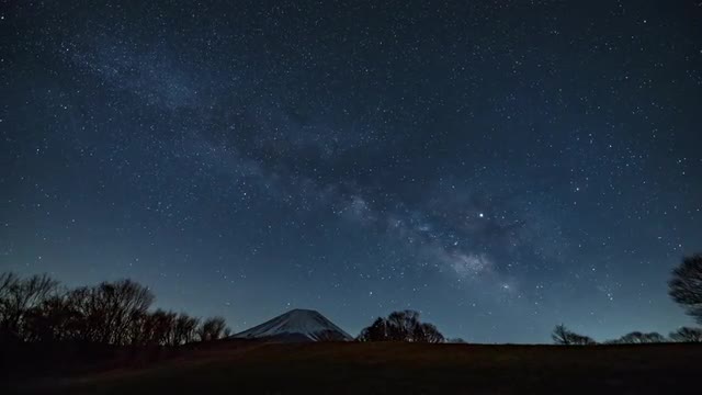 Night view of Mount Fuji, Shizuoka Prefecture, Japan