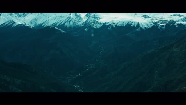 Aerial Pan of a Mountain Valley in Chile