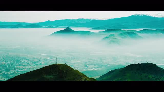 Aerial Shot of a Fog Covered Santiago Chile