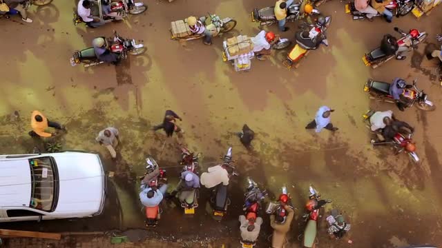 Top Down View Of City Street