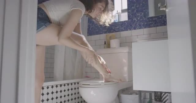 Romantic Woman Puts On Lotion