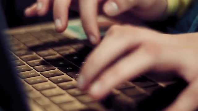 Hands on laptop