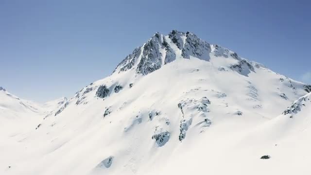 Mountain Winter Peak Swiss Aerial 4k