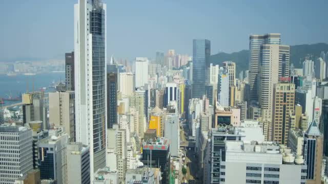 Elevated City View Modern City Hong Kong Island