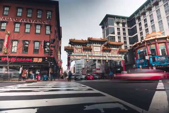 Wide Timelapse Washington DC Chinatown Arch