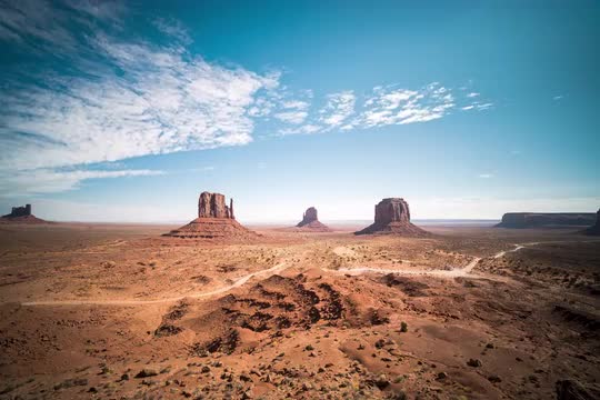 Daylight Timelapse at Monument Valley at the Navajo Tribal Park