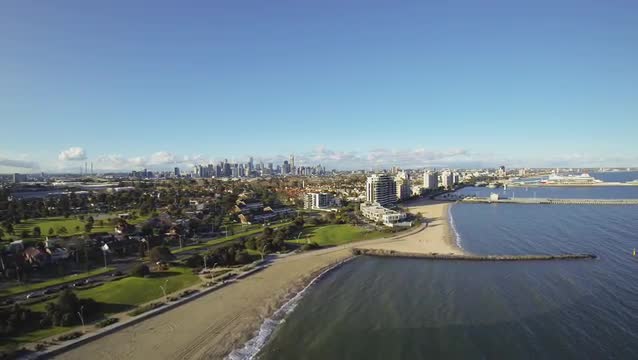Aerial Melbourne city (CBD) From Port Melbourne, Australia. (10 of 12)