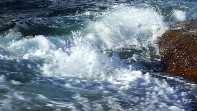 Slow motion shot of sea waves