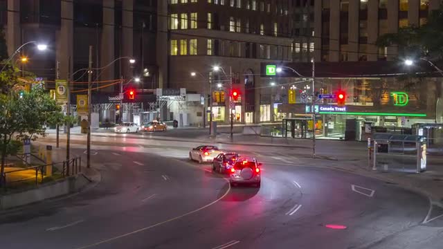 Toronto, Canada - Timelapse  - Queen and Bay Street at Night