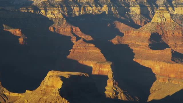 Grand Canyon National Park panning cliffs sunrise winter rock, Arizona, USA