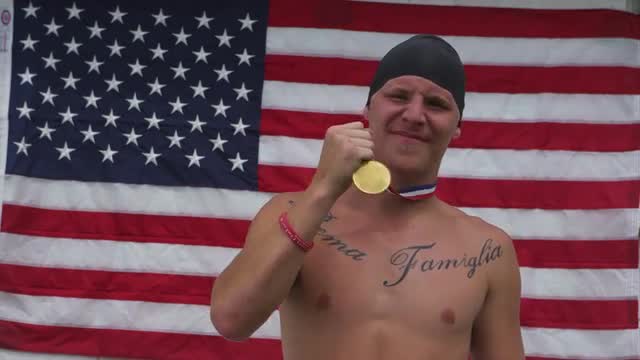 American medal winning swimmer 