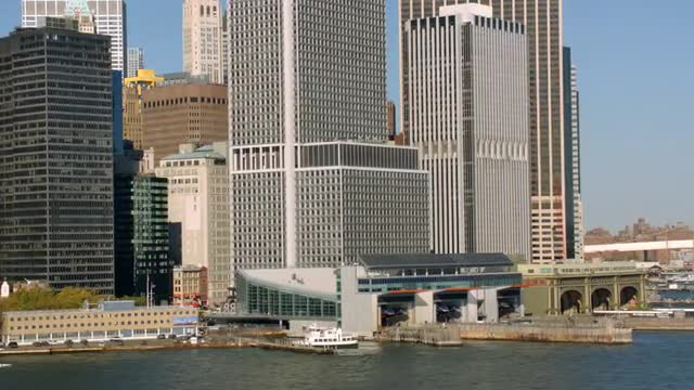 Aerial shot of lower Manhattan, New York City