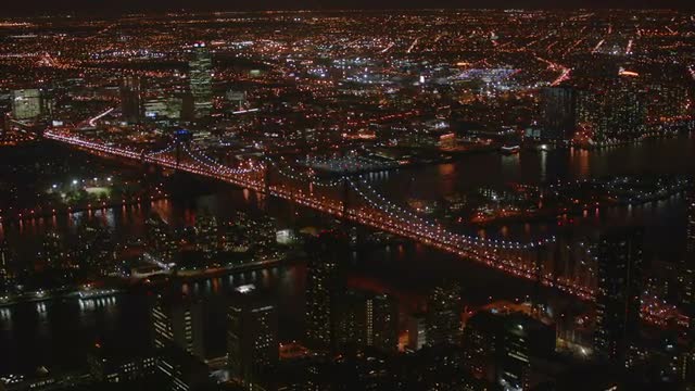 Aerial shot over Queensboro Bridge, New York City