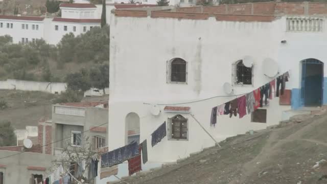 Hanging Linens in Chefchaouen, Morocco