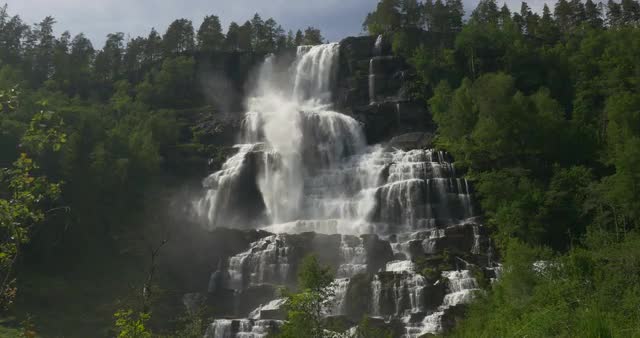 4K, Norway, Epic and beautiful waterfall