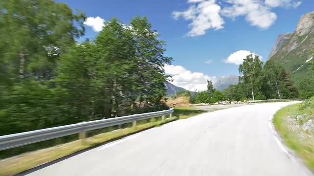 Panoramic Drive along the Eikesdalsvatnet sea in Norway