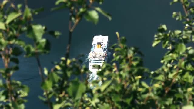 Cruise Liner On Fjord, Norway