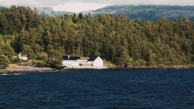 Trip With Boat Along Coastline, Fjord, Norway