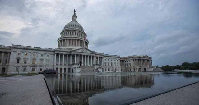 US Capitol Front Evening Clouds