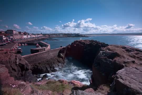 Portstewart Harbour Wide Time Lapse 4K