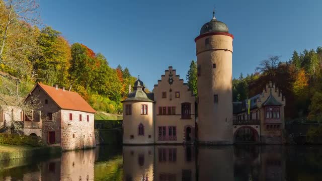 Mespelbrunn Castle, Timelapse, Spessart, Germany