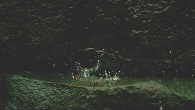 Water drop splash at river
