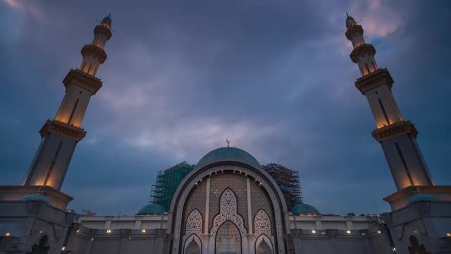 Sunset Time Lapse at Kuala Lumpur Mosque
