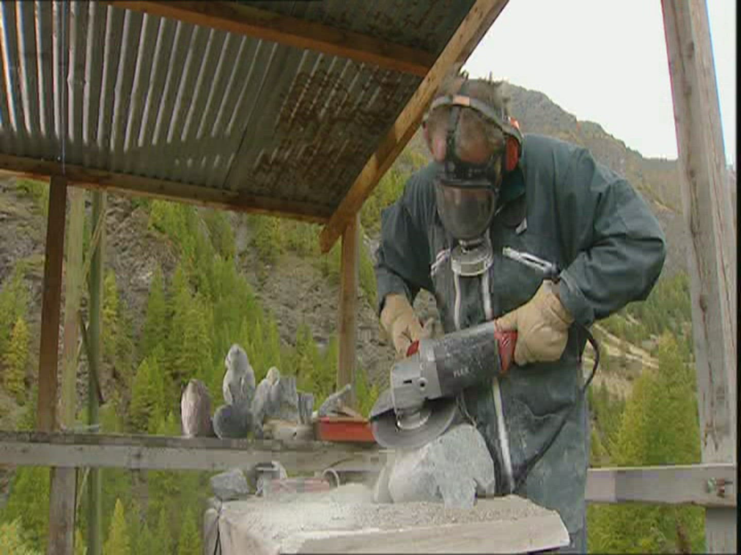 237860588 / Sculptor / Working / Stone / France