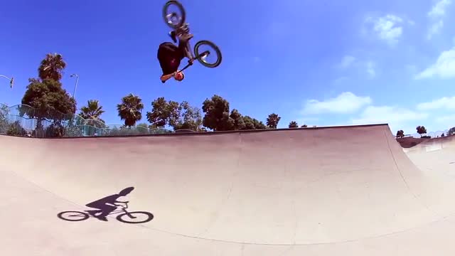 Extreme BMX Bike Rider In Skatepark