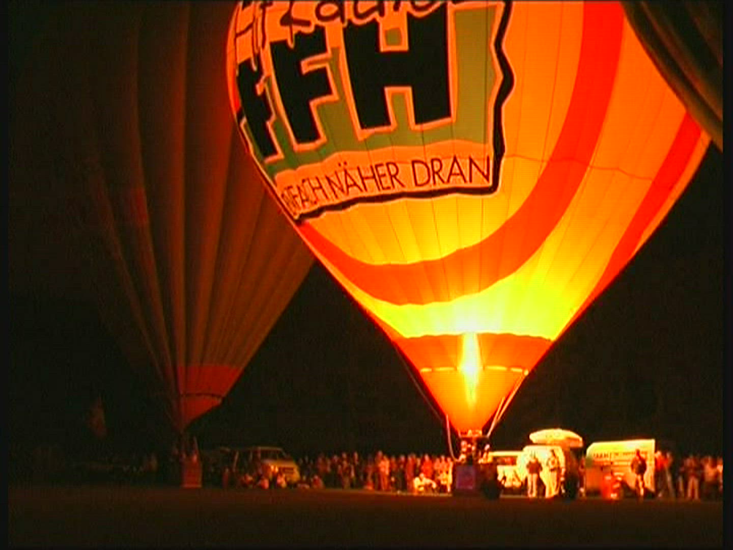 438478193 / Hot Air Balloon / Night / Bad Homburg / Germany