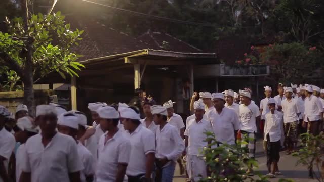 Religous Festival in the Streets of Bali, Indonesia