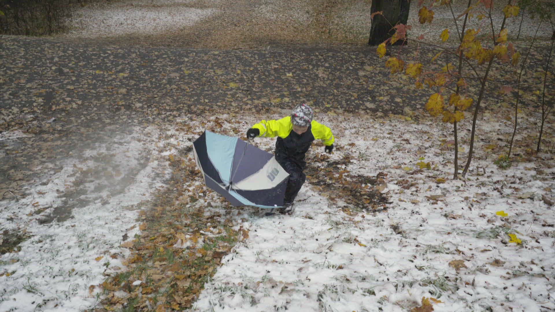 683631139 / Boy / Umbrella / Slipping Off