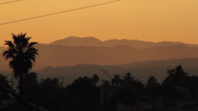 Mountain Range at Sunset