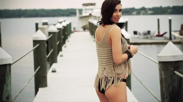 Lifestyle Model - Amber walking on boat dock pt6