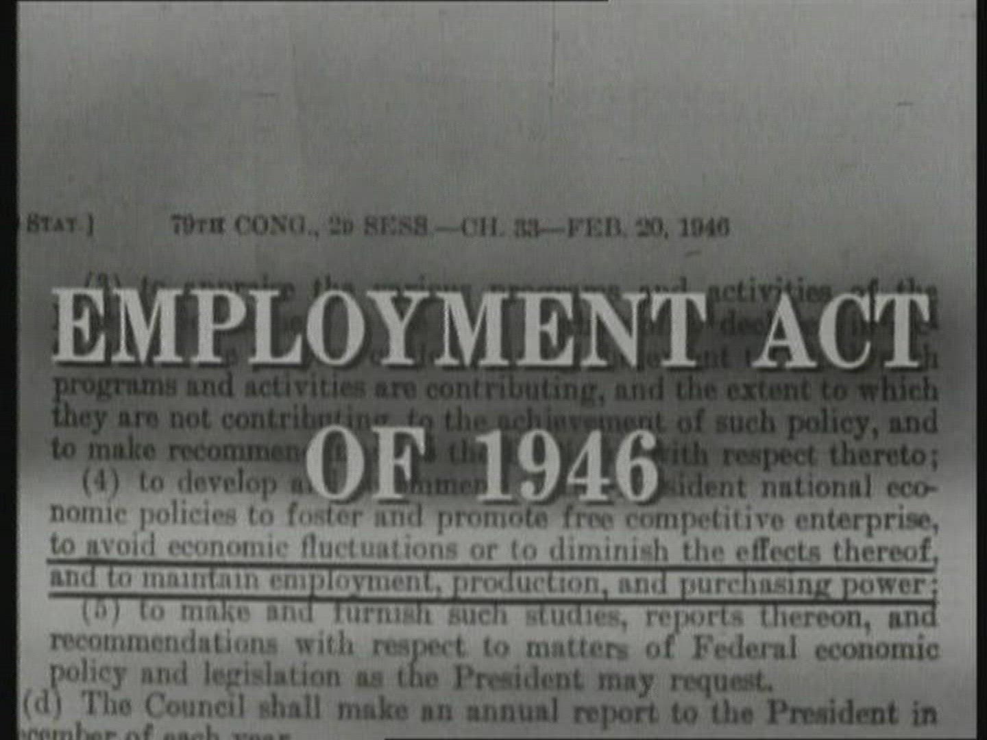 909533318 / Lettering / Employment Act / USA / 1946
