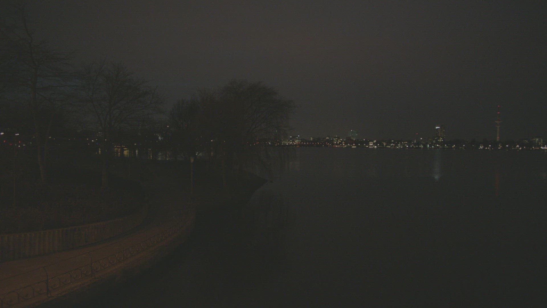 169414937 / Outer Alster Lake / Night / Hamburg / Germany