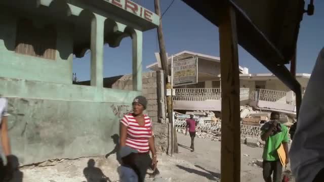 Destruction following the massive earthquake in Haiti,